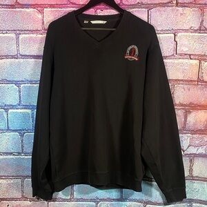 Cutter & Buck Joe Morgan Invitational V-Neck Pullover XL Black Pima Cotton Golf